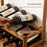 43x24x50cm 2-Tier Wine Rack for 8 Bottles Bamboo Desktop Wine Display Stand Bottle Glass Cups Holder - 2