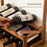 53x24x50cm 2-Tier Wine Rack for 10 Bottles Bamboo Desktop Wine Display Stand Bottle Glass Cups Holder - 2