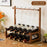 53x24x50cm 2-Tier Wine Rack for 10 Bottles Bamboo Desktop Wine Display Stand Bottle Glass Cups Holder - 6
