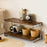 40x17.5x20cm 2-Tier Folding Desktop Storage Rack Bamboo Metal Cups Mugs Bar Countertop Organizer Shelf - 1