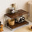 40x17.5x20cm 2-Tier Folding Desktop Storage Rack Bamboo Metal Cups Mugs Bar Countertop Organizer Shelf - 3