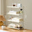 35x19x52cm 4-Tier Desktop Organizer Shelf Acrylic Wood Books Cup Storage Rack for Home Office Desk - Milk White - 1