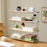 35x19x52cm 4-Tier Desktop Organizer Shelf Acrylic Wood Books Cup Storage Rack for Home Office Desk - Milk White - 7