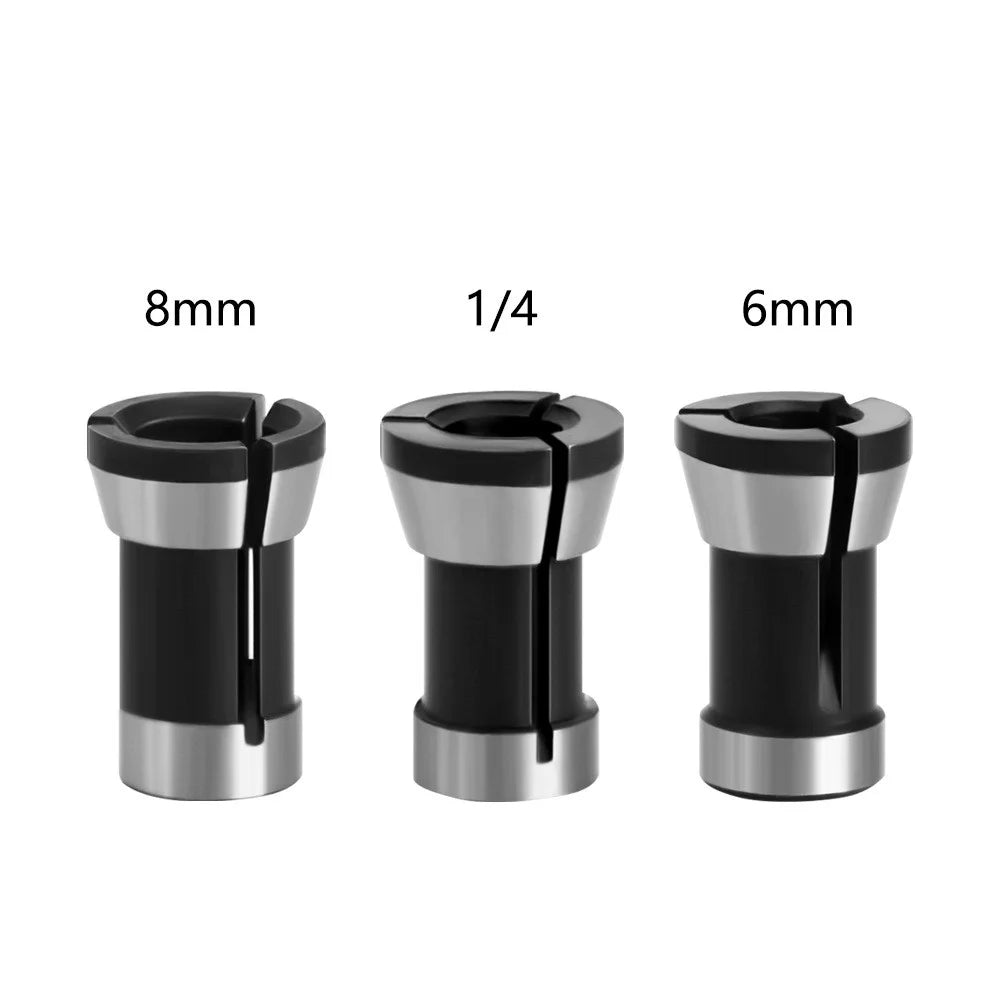 3PCS Router Collet Chuck 6mm 6.35mm 8mm Engraving Trimming Machine Clamping Adapter Converter for Woodworking - 4