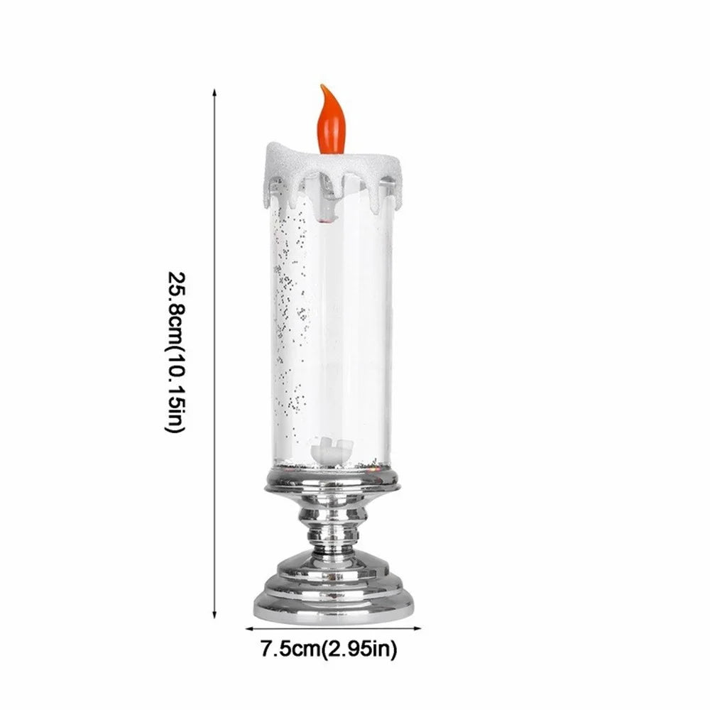 Christmas LED Candle Light Decorative Craft Night Light Colorful Fantasy Crystal Candles Tourist Souvenirs - Gold - 7