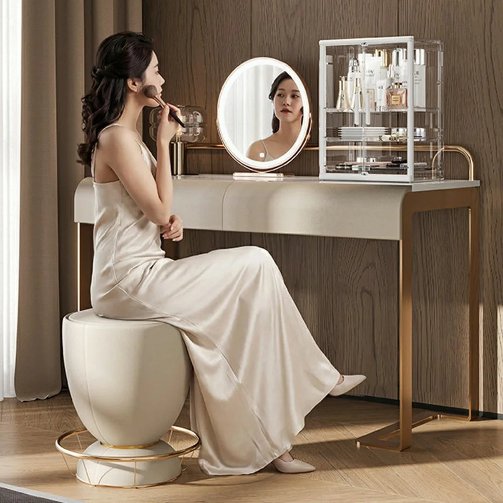 Clear Acrylic Makeup Organizer 3-Tier Dual-Door Dustproof Vanity Storage Box for Skincare Cosmetics - Transparent - 6