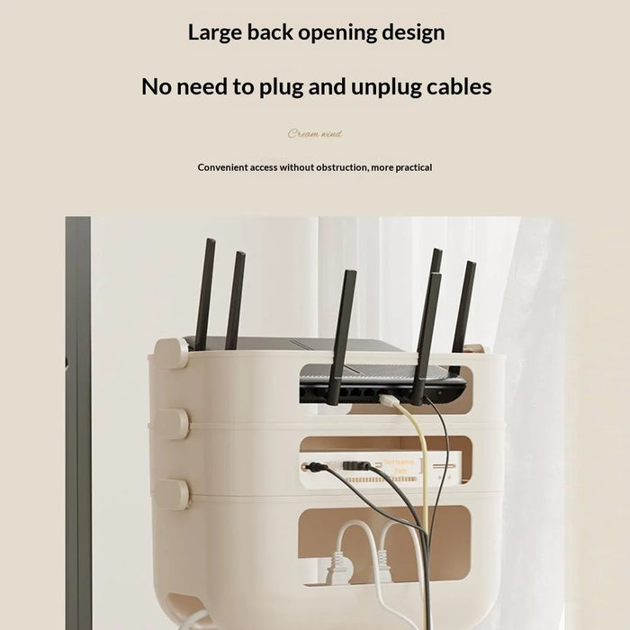 1-Layer Cartoon Robot Design Router Storage Box Desktop WiFi Organizer Cable Management Rack - 2