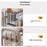 3-Tier Stainless Steel Microwave Rack Extendable 40-64cm Kitchen Counter Organizer with Hooks - 4