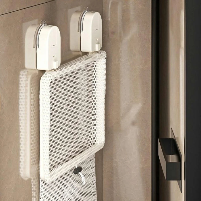 Wall-Mounted Bathroom Laundry Basket Foldable Suction Cup No Drill Dirty Clothes Hamper - White - 5