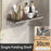 30x12x7cm Bathroom Aluminum Folding Wall Shelf No-Punch 90 Degree Foldable Storage Rack for Toilet Kitchen - 7