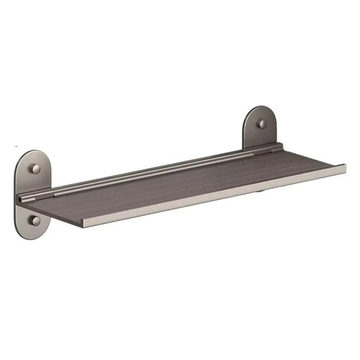 50x12x7cm Bathroom Aluminum Folding Wall Shelf No-Punch 90 Degree Foldable Storage Rack for Toilet Kitchen - 1
