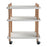 3-Tier Square Style Side Table Mobile Storage Cart Rolling Utility Cart Wood Frame ABS Tray Lockable Wheels Storage Rack for Kitchen Bedroom - 1