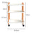 3-Tier Square Style Side Table Mobile Storage Cart Rolling Utility Cart Wood Frame ABS Tray Lockable Wheels Storage Rack for Kitchen Bedroom - 5