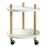 2-Tier Round Style Side Table Mobile Storage Cart Rolling Utility Cart Wood Frame ABS Tray Lockable Wheels Storage Rack for Kitchen Bedroom - 1