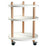 3-Tier Round Style Side Table Mobile Storage Cart Rolling Utility Cart Wood Frame ABS Tray Lockable Wheels Storage Rack for Kitchen Bedroom - 1