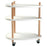 3-Tier Oval Style Side Table Mobile Storage Cart Rolling Utility Cart Wood Frame ABS Tray Lockable Wheels Storage Rack for Kitchen Bedroom - 1