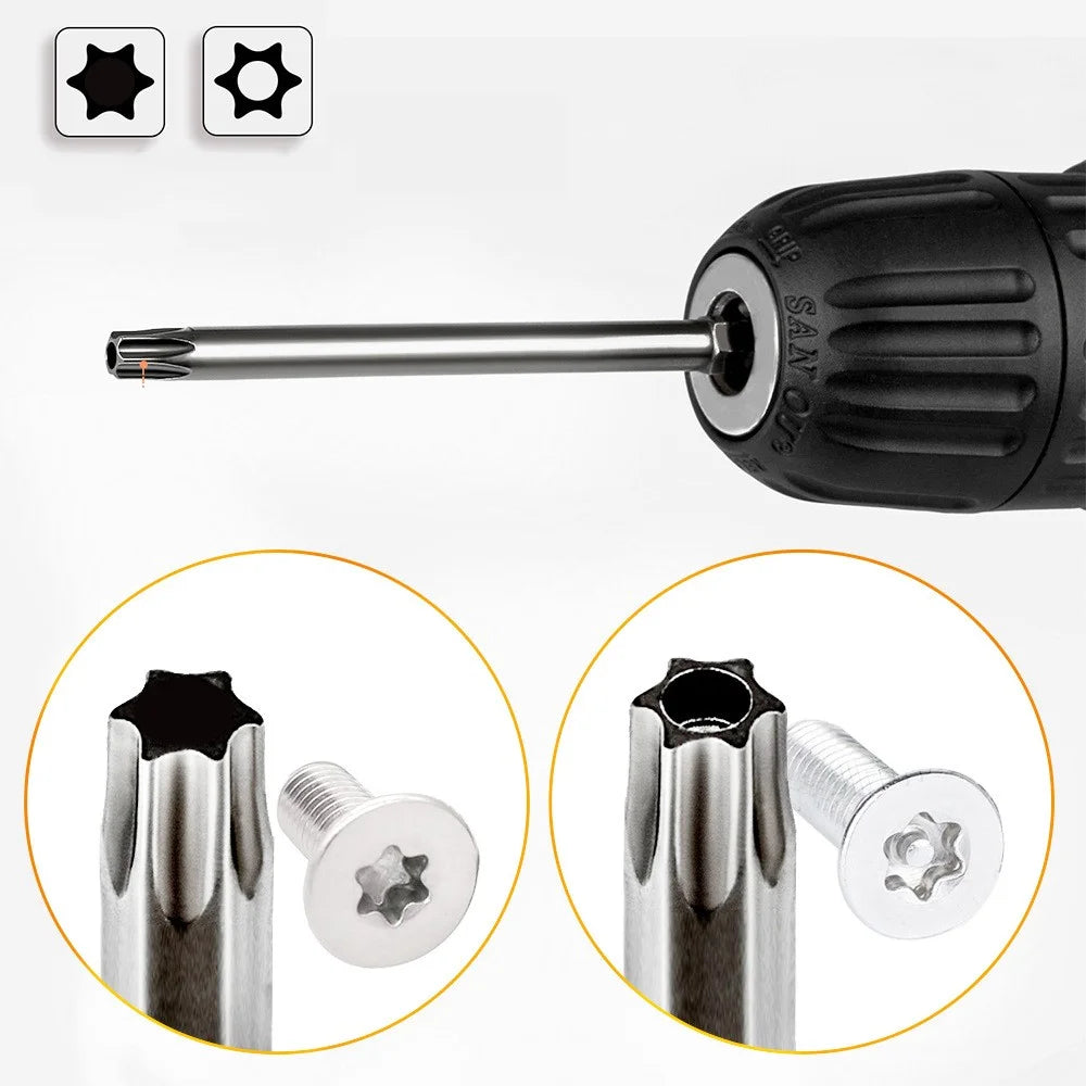 16PCS Torx Security Screwdriver Drill Bit Set S2 Steel 1 / 4 Inch Magnetic Hex Shank Star Bits - 2
