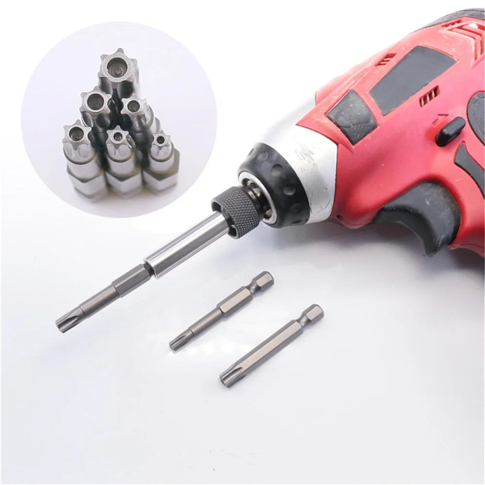 16PCS Torx Security Screwdriver Drill Bit Set S2 Steel 1 / 4 Inch Magnetic Hex Shank Star Bits - 5
