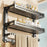 42x17x43cm 3-Tier Suction Cup Bathroom Shelf Foldable Wall Mount Storage Rack with Carbon Steel Towel Bar for Toilet Shower - Gunmetal Grey - 2