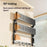 42x17x43cm 3-Tier Suction Cup Bathroom Shelf Foldable Wall Mount Storage Rack with Carbon Steel Towel Bar for Toilet Shower - Gunmetal Grey - 3