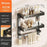 42x17x43cm 3-Tier Suction Cup Bathroom Shelf Foldable Wall Mount Storage Rack with Carbon Steel Towel Bar for Toilet Shower - Gunmetal Grey - 5