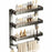 52x17x64cm 4-Tier Suction Cup Bathroom Shelf Foldable Wall Mount Storage Rack with Carbon Steel Towel Bar for Toilet Shower - Gunmetal Grey - 1