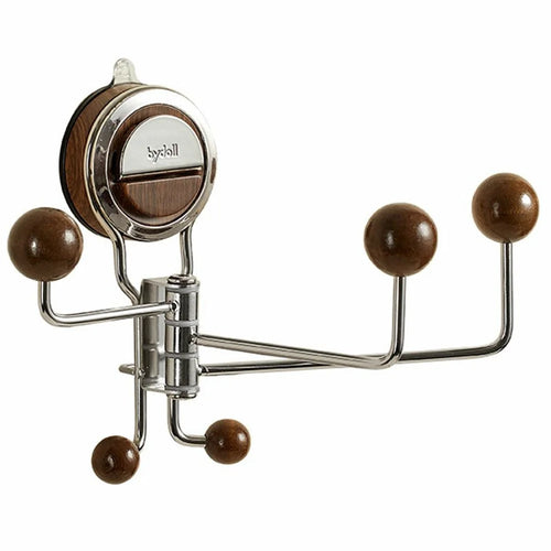 BYDOL Multi Rod Swivel Hook Towel Holder Wall Mount Suction Cup Organizer Storage Rack for Bathroom Kitchen Balconies Entryways - 1
