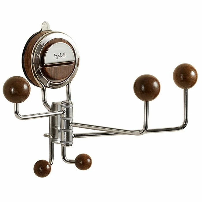 BYDOL Multi Rod Swivel Hook Towel Holder Wall Mount Suction Cup Organizer Storage Rack for Bathroom Kitchen Balconies Entryways - 1