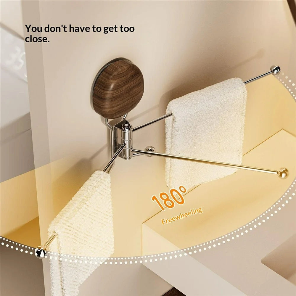 No-Drill Multi-Rod Suction Cup Pebble Rotating Towel Holder Wall Mount 270 Degree Swivel Storage Rack for Bathroom Kitchen Balconies Entryways - 3