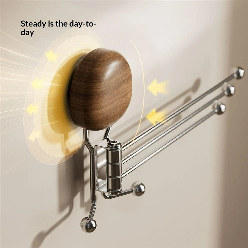 No-Drill Multi-Rod Suction Cup Pebble Rotating Towel Holder Wall Mount 270 Degree Swivel Storage Rack for Bathroom Kitchen Balconies Entryways - 4