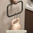 Retro Foldable Walnut Towel Ring Rack 180 Degree Flip No-Drill Suction Cup Aluminum Ring Tower Holder for Bathroom - Black Walnut  /  Black Ring - 4