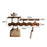 6 Hooks Wavy Wood Wall Mounted Coat Hanging Rack with Storage Shelf No Drill Bamboo Entryway Organizer - Natural Color - 6