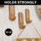 3Pcs Wooden Wall Hooks Handmade Geometric Pattern No Drill Adhesive Door Hooks for Towel Hat Coat - 2