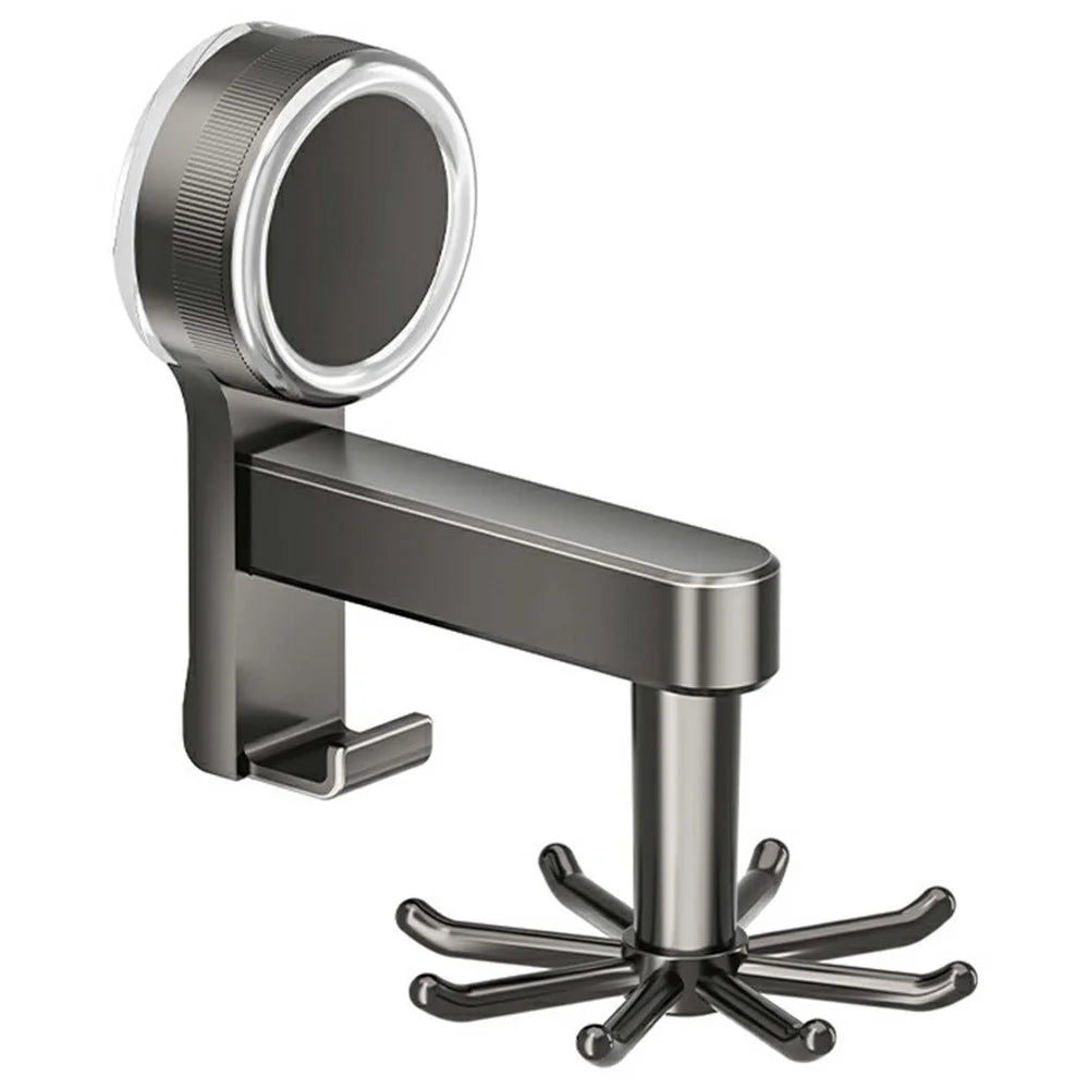 Kitchen Utensil Rack with Suction Cup 360-Degree Swivel No-Drill Wall Mount Organizer for Kitchen Tools Cutting Board - Gunmetal Grey - 1