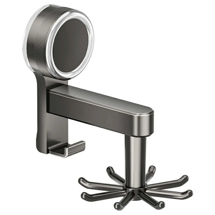 Kitchen Utensil Rack with Suction Cup 360-Degree Swivel No-Drill Wall Mount Organizer for Kitchen Tools Cutting Board - Gunmetal Grey - 1