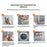 15x40x4cm Kitchen Wall-Mounted Storage Rack with 8Pcs Hooks & Stainless Steel Bar No Drill Storage Organizer Wood Shelf - Walnut Wood Grain - 5