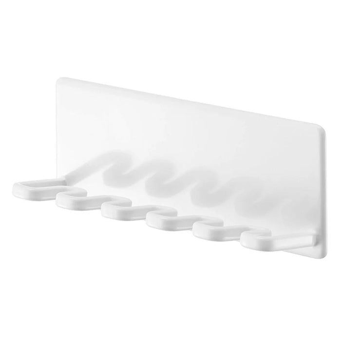 Wall Mounted Toothbrush Holder No Drill Installation 5-Slots Bathroom Toothbrush Razor Organizer - White  /  LH-428 - 1