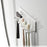 Wall Mounted Toothbrush Holder No Drill Installation 5-Slots Bathroom Toothbrush Razor Organizer - White  /  LH-428 - 5