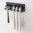 Wall Mounted Toothbrush Holder No Drill Installation 5-Slots Bathroom Toothbrush Razor Organizer - White  /  LH-428 - 7