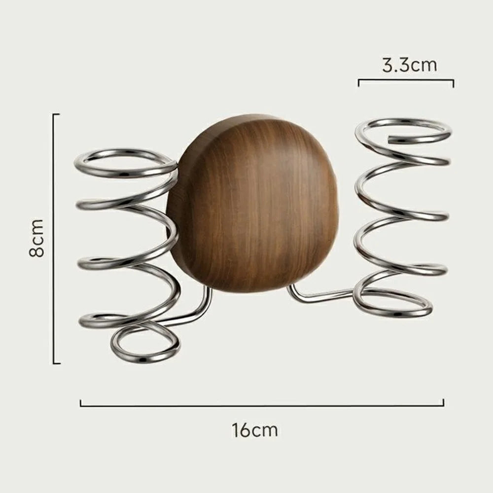 BYDOLL Wall-Mounted Suction Cup Double Electric Toothbrush Holder Walnut Wood 304 Stainless Steel Toothbrush Organizer for Bathroom - 7