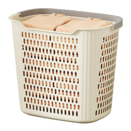 35.5x24x31.4cm Large Laundry Basket with Handle Thickened PP Hollow Storage Basket for Bathroom Clothes, Size L - 1