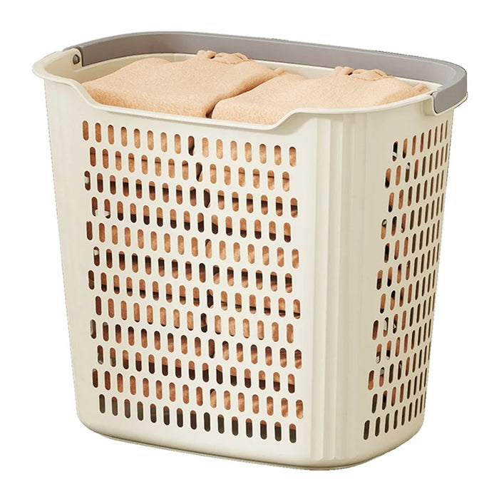 35.5x24x31.4cm Large Laundry Basket with Handle Thickened PP Hollow Storage Basket for Bathroom Clothes, Size L - 1