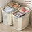 35.5x24x31.4cm Large Laundry Basket with Handle Thickened PP Hollow Storage Basket for Bathroom Clothes, Size L - 2