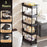 40x15x114cm 5-Tier Rolling Storage Cart Bathroom Gap Storage Rack Drainage Tray Design Mobile Trolley with Wheels - Black - 1