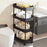 40x20x88cm 4-Tier Rolling Storage Cart Bathroom Gap Storage Rack Drainage Tray Design Mobile Trolley with Wheels - Black - 1