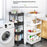 40x20x88cm 4-Tier Rolling Storage Cart Bathroom Gap Storage Rack Drainage Tray Design Mobile Trolley with Wheels - Black - 2