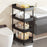 40x25x91cm 4-Tier Rolling Storage Cart Bathroom Gap Storage Rack Drainage Tray Design Mobile Trolley with Wheels - Black - 1
