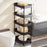 40x25x117cm 5-Tier Rolling Storage Cart Bathroom Gap Storage Rack Drainage Tray Design Mobile Trolley with Wheels - Black - 1