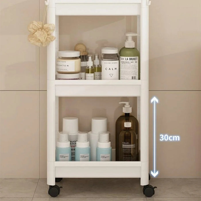 36x23x38.5cm 2-Tier Bathroom Gap Storage Rack Floor Standing Organizer Shelf for Bathroom Kitchen - White - 3