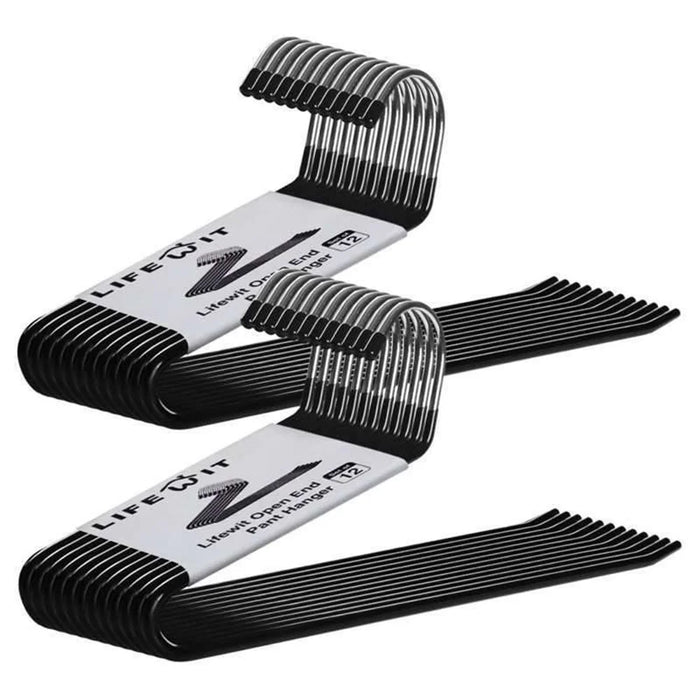 10Pcs 35cm Non-slip Storage Racks Multifunctional Z-shaped Trouser Rack Goose Clothes Pants Hanger - Obverse / Black - 2
